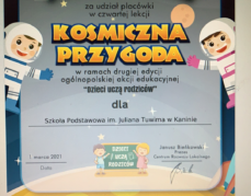 Podziękowania dla naszej szkoły.