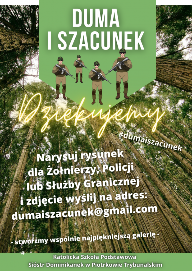 DUMA I SZACUNEK – „Dzieci rysują dla obrońców naszych granic”
